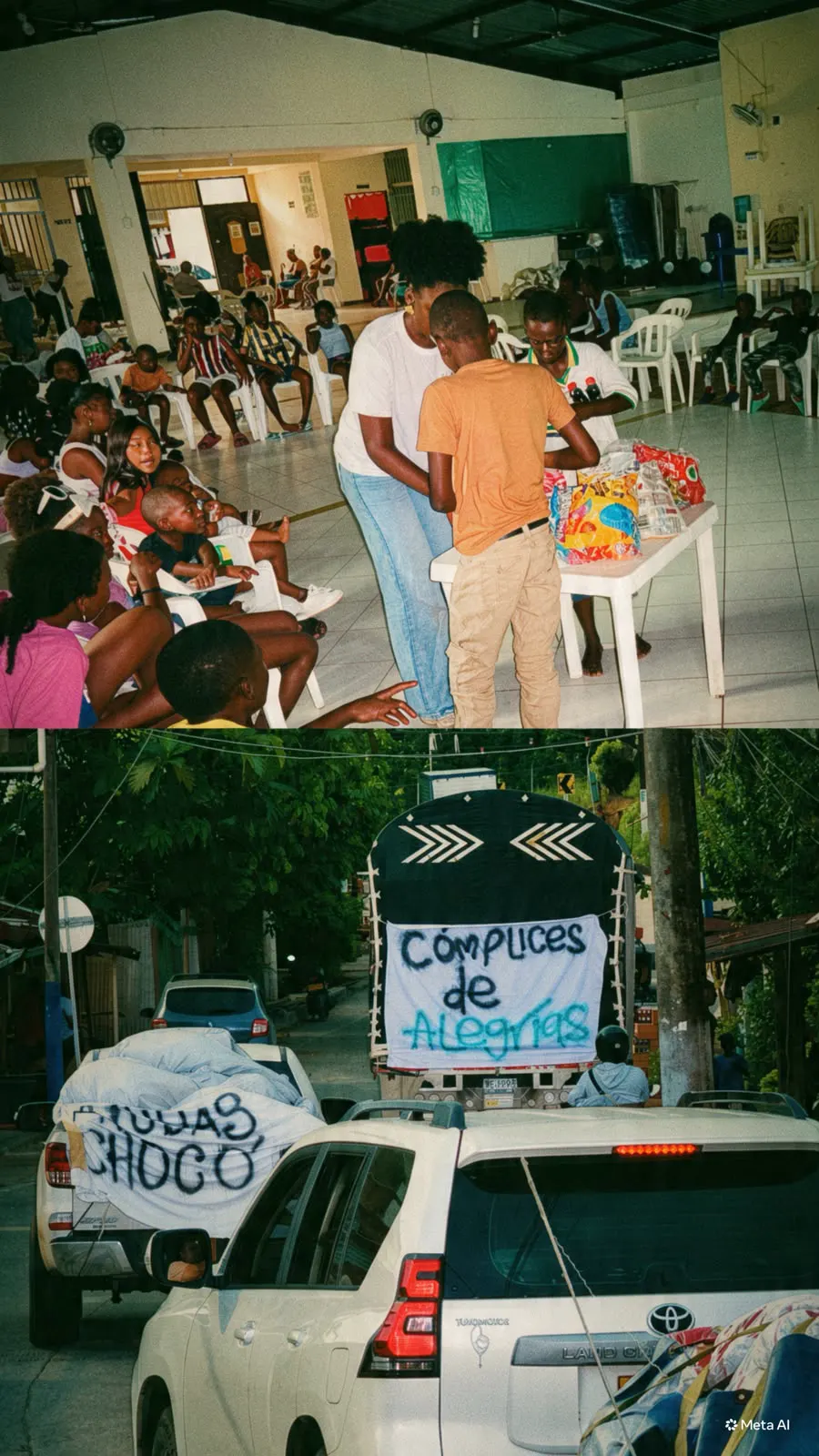 Actividad comunitaria y caravana de donaciones